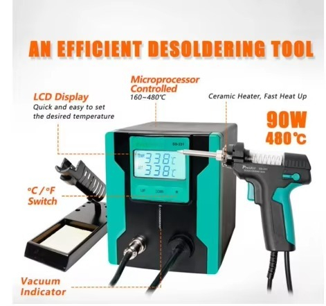 Desoldering Gun Vacuum Electric - ESD Güvenli SS-331H Dijital Elektrikli Lehim
