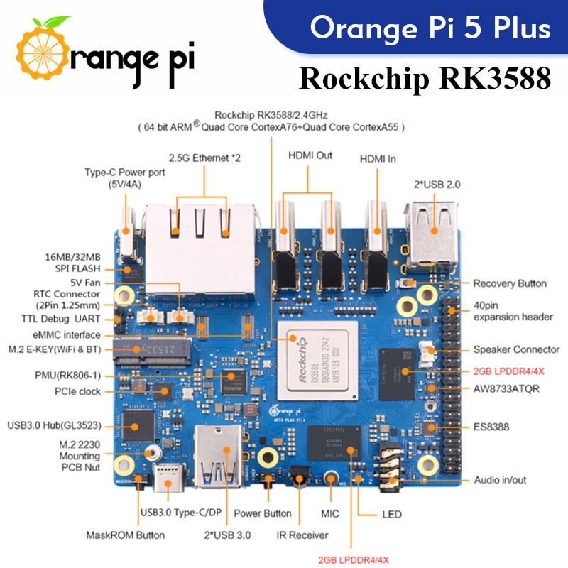 Turuncu Pi 5 artı tek kart bil - Orange Pi 5 Plus 16Gb incelemesi ve fiyatı