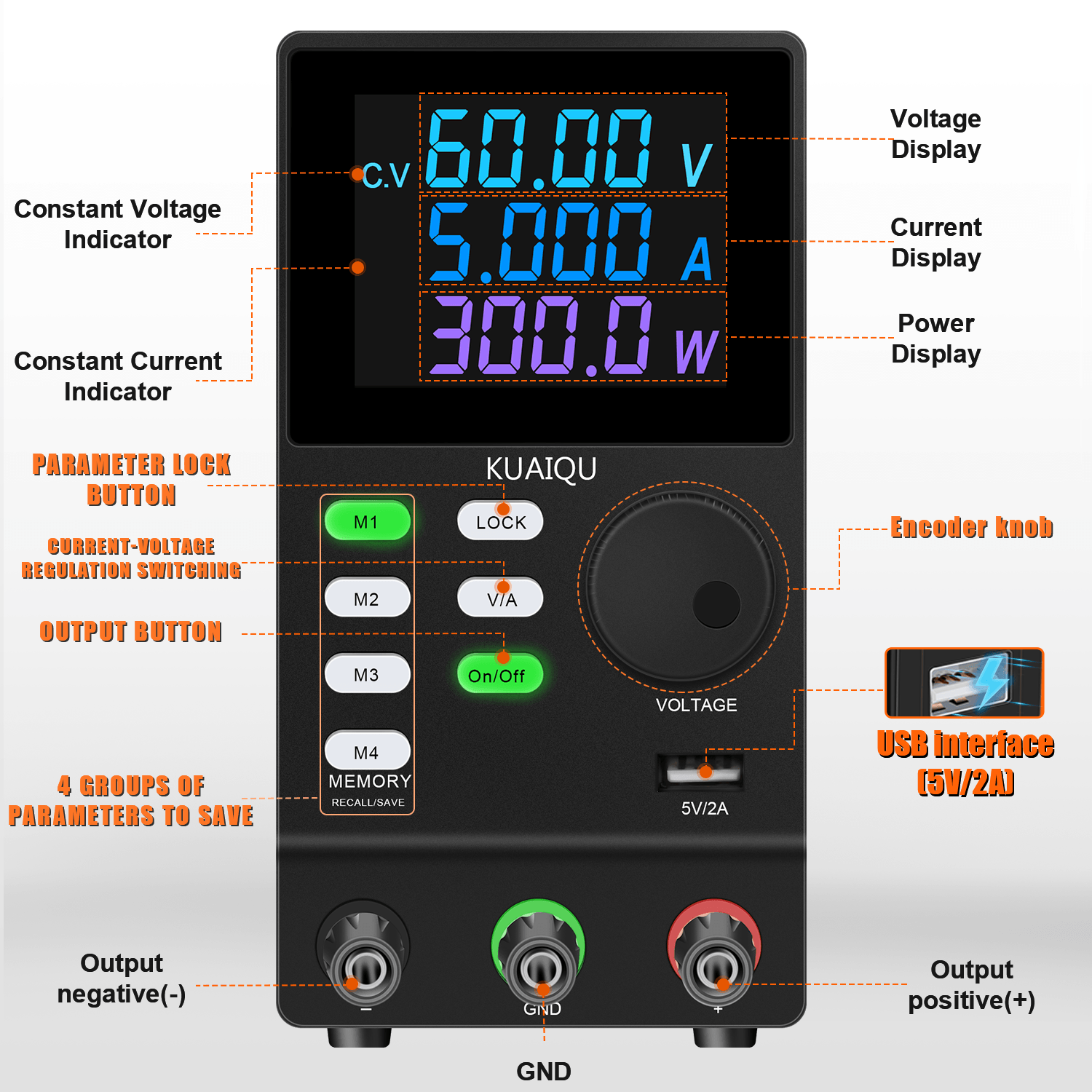 KUAIQU SPPS605D-232 300W Ayarl - Programmable Dc Power Supply 60V 5A incelemesi ve fiyatı